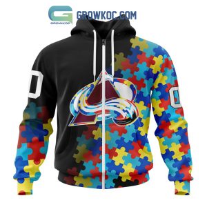 Colorado Avalanche Puzzle Design Autism Awareness Personalized Hoodie Shirts