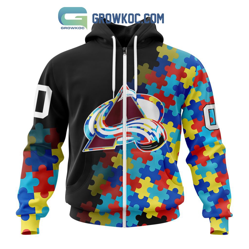 NHL Colorado Avalanche Autism Awareness Custom Name And Number 3D