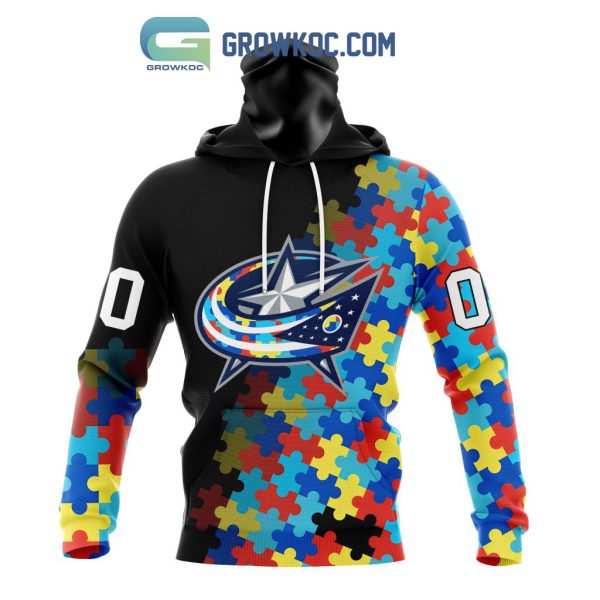 Columbus Blue Jackets Puzzle Design Autism Awareness Personalized Hoodie Shirts