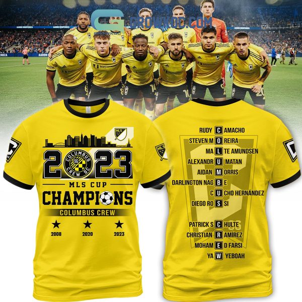 Columbus Crew 2008 2020 2023 Champions Yellow Design Hoodie Shirts