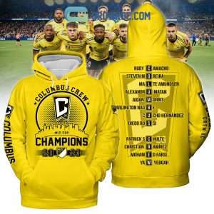 Columbus Crew 2023 Champions Yellow Design Hoodie Shirts