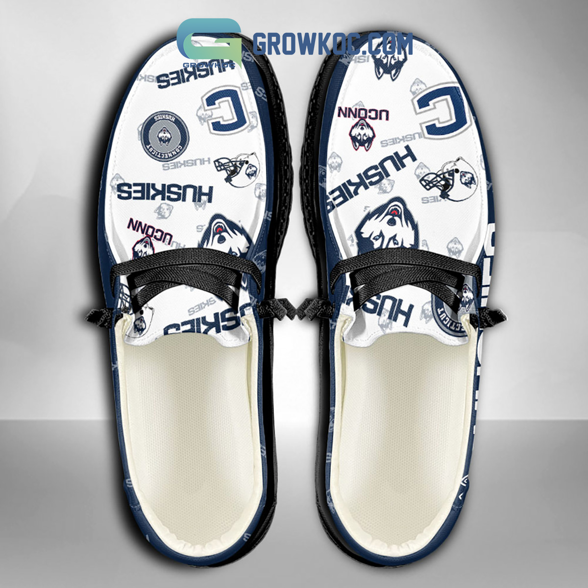 Connecticut Huskies Supporters Gift Merry Christmas Custom Name Hey Dude Shoes