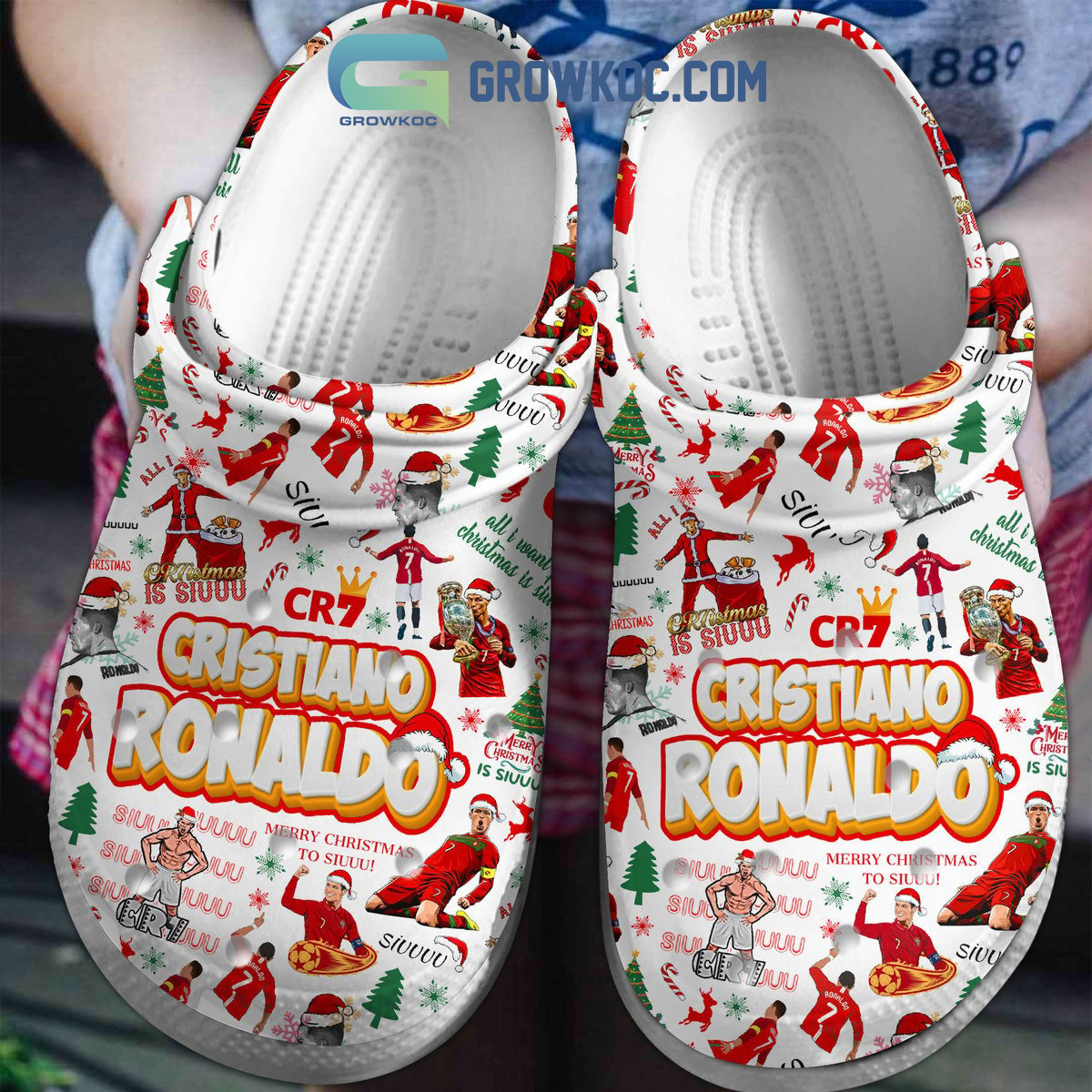 Cristiano Ronaldo CR7 Siuu Christmas Crocs Clogs