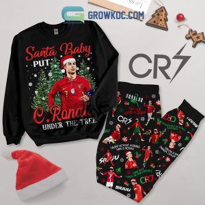 Cristiano Ronaldo Santa Put CR7 Under The Tree Fleece Pajamas Set Long Sleeve