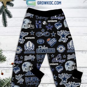 Dallas Cowboys Kind Of Girl Christmas Fleece Pajamas Set Long Sleeve