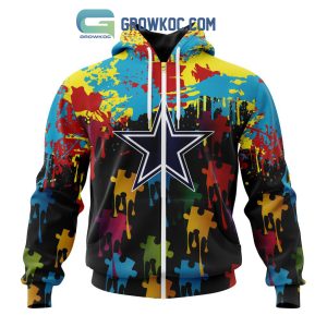 Dallas Cowboys Personalized Autism Awareness Puzzle Painting Hoodie Shirts