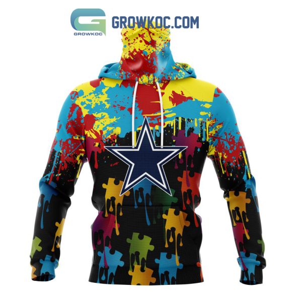 Dallas Cowboys Personalized Autism Awareness Puzzle Painting Hoodie Shirts