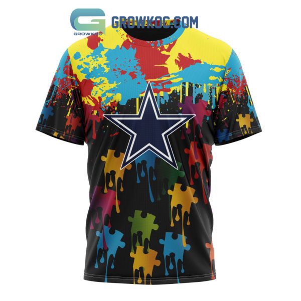 Dallas Cowboys Personalized Autism Awareness Puzzle Painting Hoodie Shirts