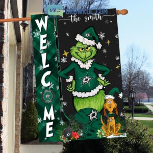 Dallas Stars Grinch Christmas Personalized House Garden Flag Canvas