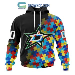 Dallas Stars Puzzle Design Autism Awareness Personalized Hoodie Shirts