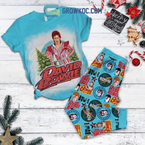 David Bowie Christmas Tree Fleece Pajamas Set