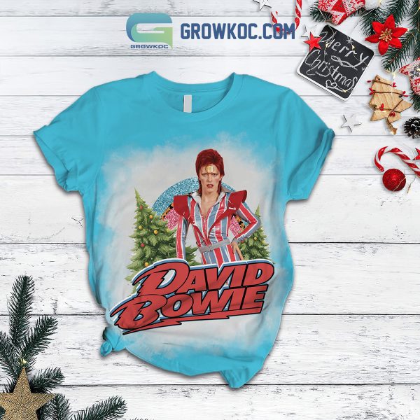 David Bowie Christmas Tree Fleece Pajamas Set