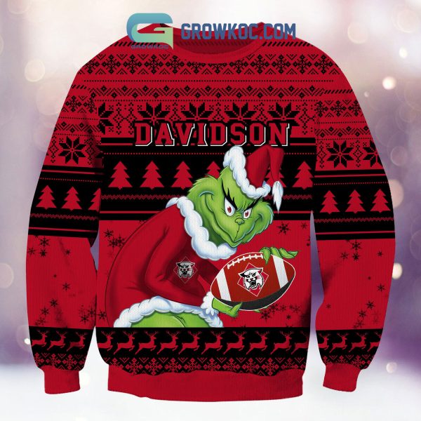 Davidson Wildcats Grinch NCAA Christmas Ugly Sweater