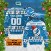 Detroit Lions Ho Ho Ho Personalized Christmas Ugly Sweater