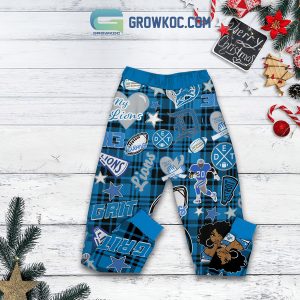 Detroit Lions Grinch They Hate Us Christmas Fleece Pajamas Set Long Sleeve