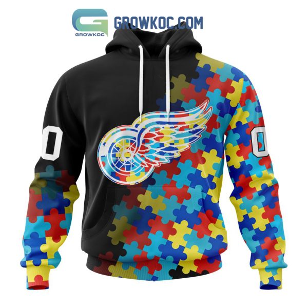 Detroit Red Wings Puzzle Design Autism Awareness Personalized Hoodie Shirts