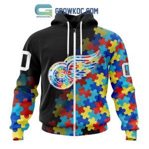 Detroit Red Wings Puzzle Design Autism Awareness Personalized Hoodie Shirts