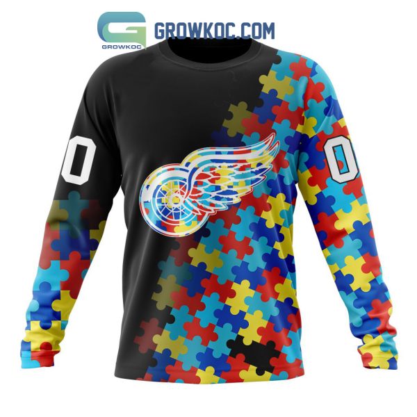 Detroit Red Wings Puzzle Design Autism Awareness Personalized Hoodie Shirts