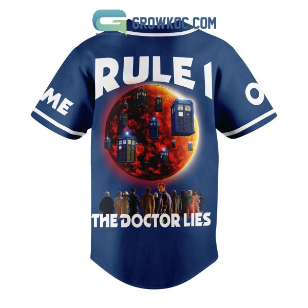 Doctor Who Police Call Box Rule 1 Personalized Baseball Jersey