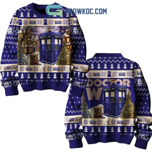 Doctor Who Police Public Call Box Christmas Ugly Sweater