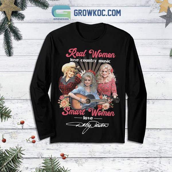 Dolly Parton Smart Women Love Dolly Christmas Fleece Pajamas Set Long Sleeve