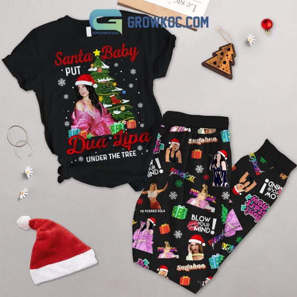 Dua Lipa Under The Tree Blow Your Mind Christmas Fleece Pajamas Set