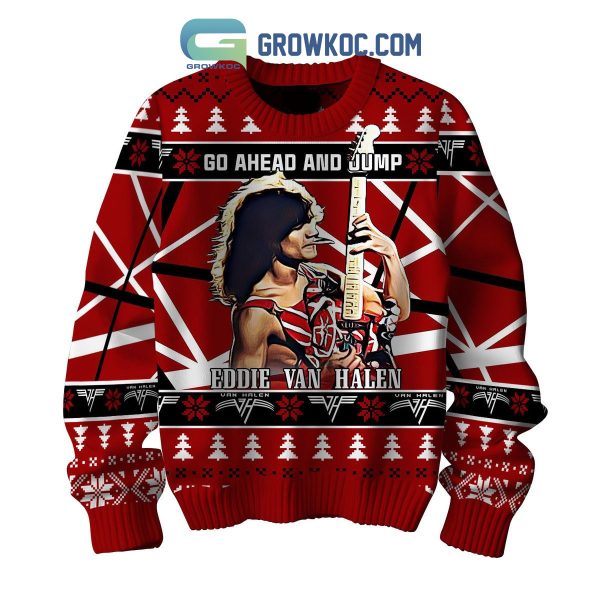 Eddie Van Halen Go Ahead And Jump Christmas Ugly Sweater