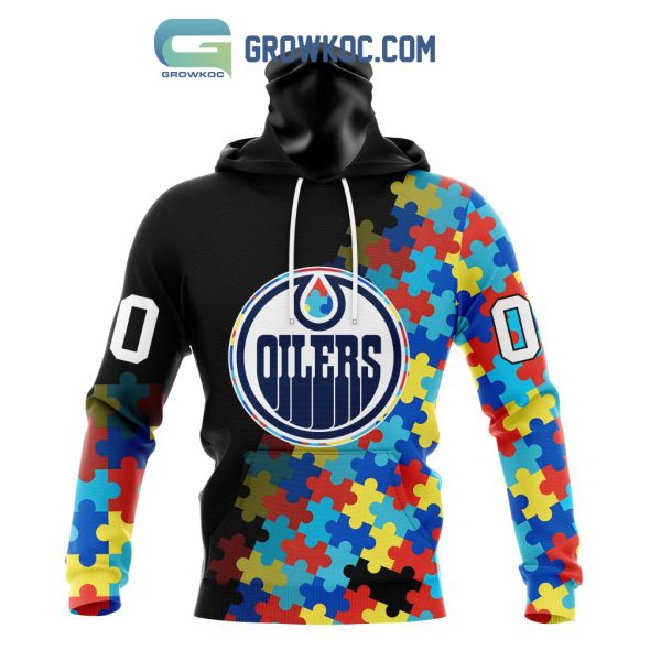 Edmonton Oilers Puzzle Design Autism Awareness Personalized Hoodie Shirts