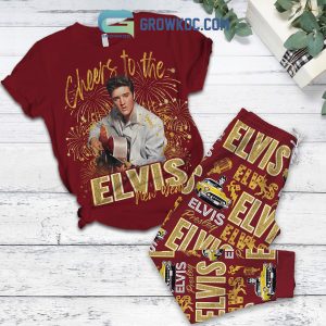Elvis Presley Cheers To The New Year Fleece Pajamas Set