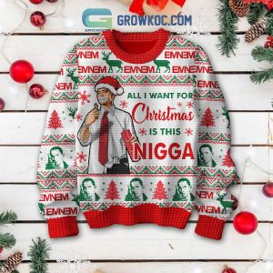 Eminem Rapper Is All I Want For Christmas Ugly Sweater