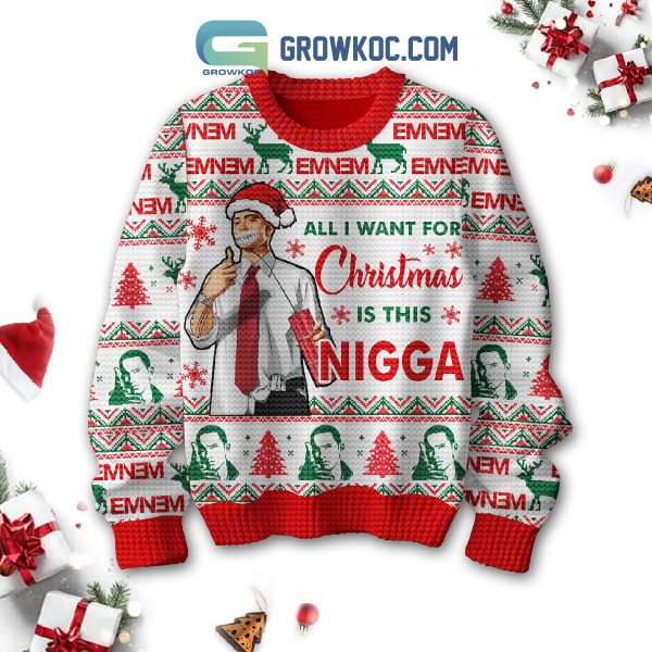 Eminem Rapper Is All I Want For Christmas Ugly Sweater