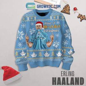 Erling Haaland Have A Haally Jolly Christmas Ugly Sweater