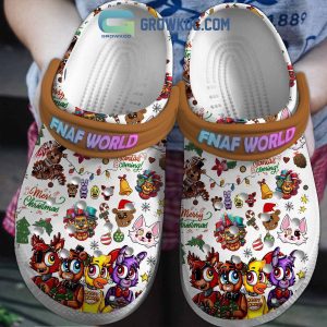 Five Night At Freddy's FNAF World Merry Christmas Happy Holiday Crocs Clogs