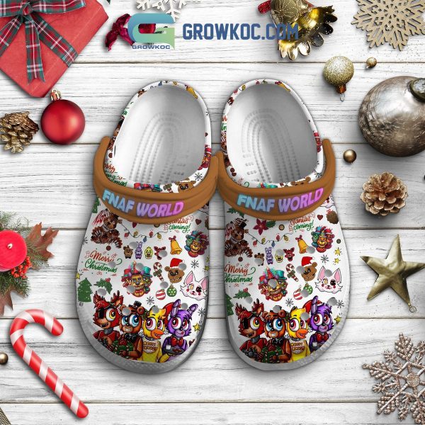 Five Night At Freddy’s FNAF World Merry Christmas Happy Holiday Crocs Clogs