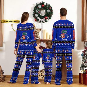 Florida Gators NCAA Team Christmas Personalized Long Sleeve Pajamas Set