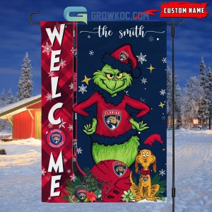Florida Panthers Grinch Christmas Personalized House Garden Flag Canvas