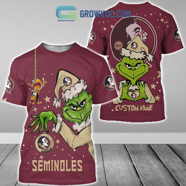 Florida State Seminoles Grinch Christmas Personalized NCAA Hoodie Shirts
