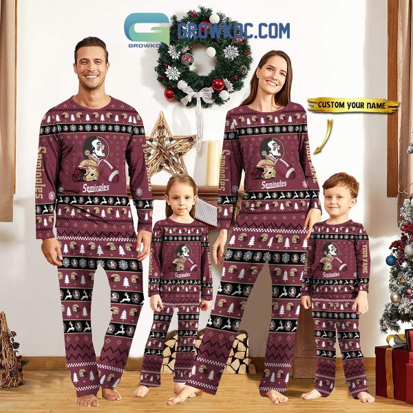 Florida State Seminoles NCAA Team Christmas Personalized Long Sleeve Pajamas Set