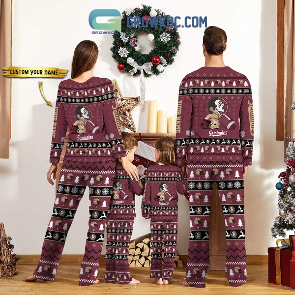 Florida State Seminoles NCAA Team Christmas Personalized Long Sleeve Pajamas Set