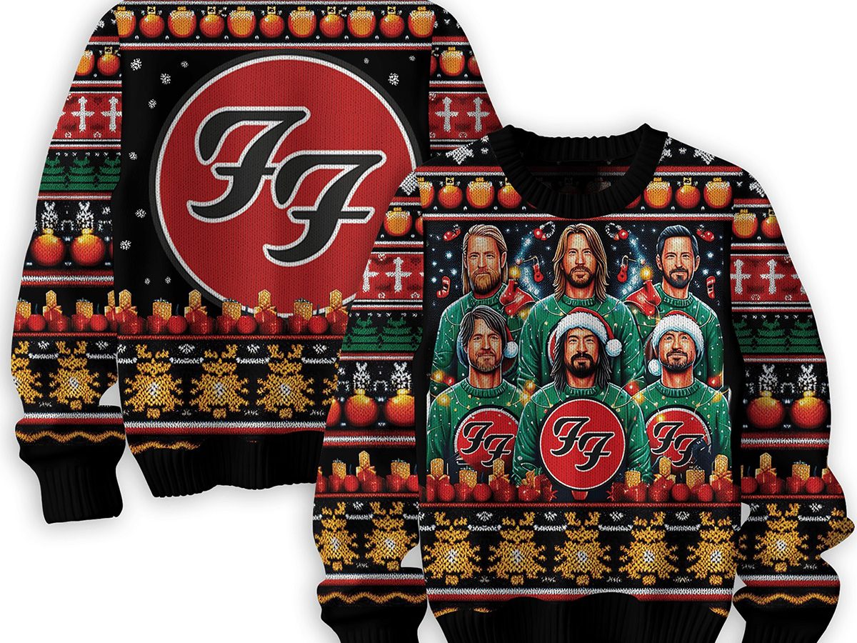 Foo Fighters Classic Logo Rock Band Ugly Christmas Sweater - Mugteeco