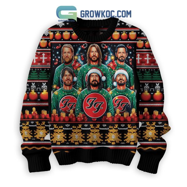 Foo Fighters Rock Band Wearing Christmas Ugly Sweater