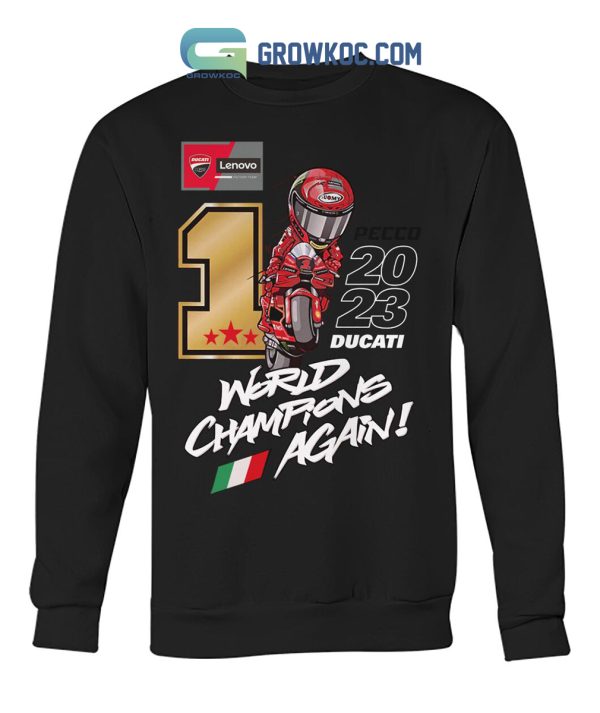 Francesco Bagnaia Ducati 2023 MotoGP World Riders’ Champion Again T-Shirt