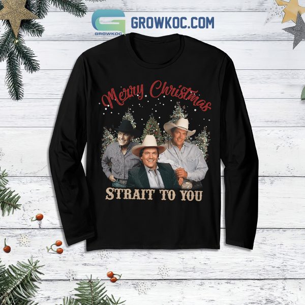 George Strait To You Merry Christmas Fleece Pajamas Set Long Sleeve