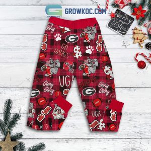 Georgia Bulldogs Grinch Drink Starbucks Fleece Pajamas Set