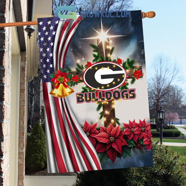 Georgia Bulldogs NCAA Jesus Christmas House Garden Flags