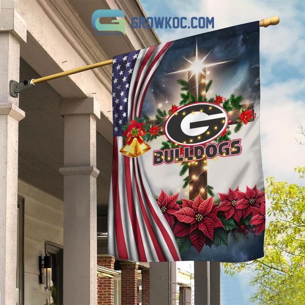 Georgia Bulldogs NCAA Jesus Christmas House Garden Flags