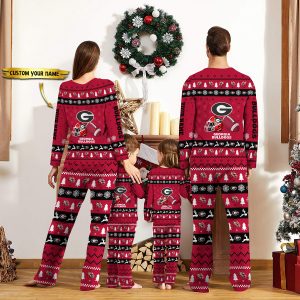Georgia Bulldogs NCAA Team Christmas Personalized Long Sleeve Pajamas Set