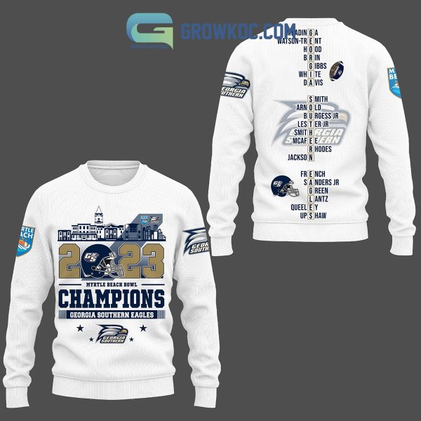 Georgia Southern Eagles 2023 Myrtle Beach Bowl Hoodie Shirts White Design