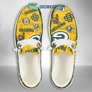 Green Bay Packers Men Suporter Gift Merry Christmas Custom Name Hey Dude Shoes