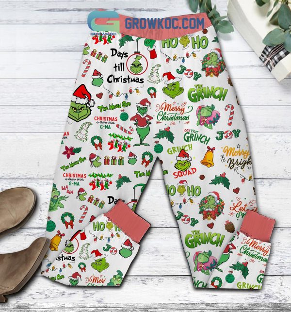 Grinch Being Naughty Just Feels So Nice Christmas Fleece Pajamas Set